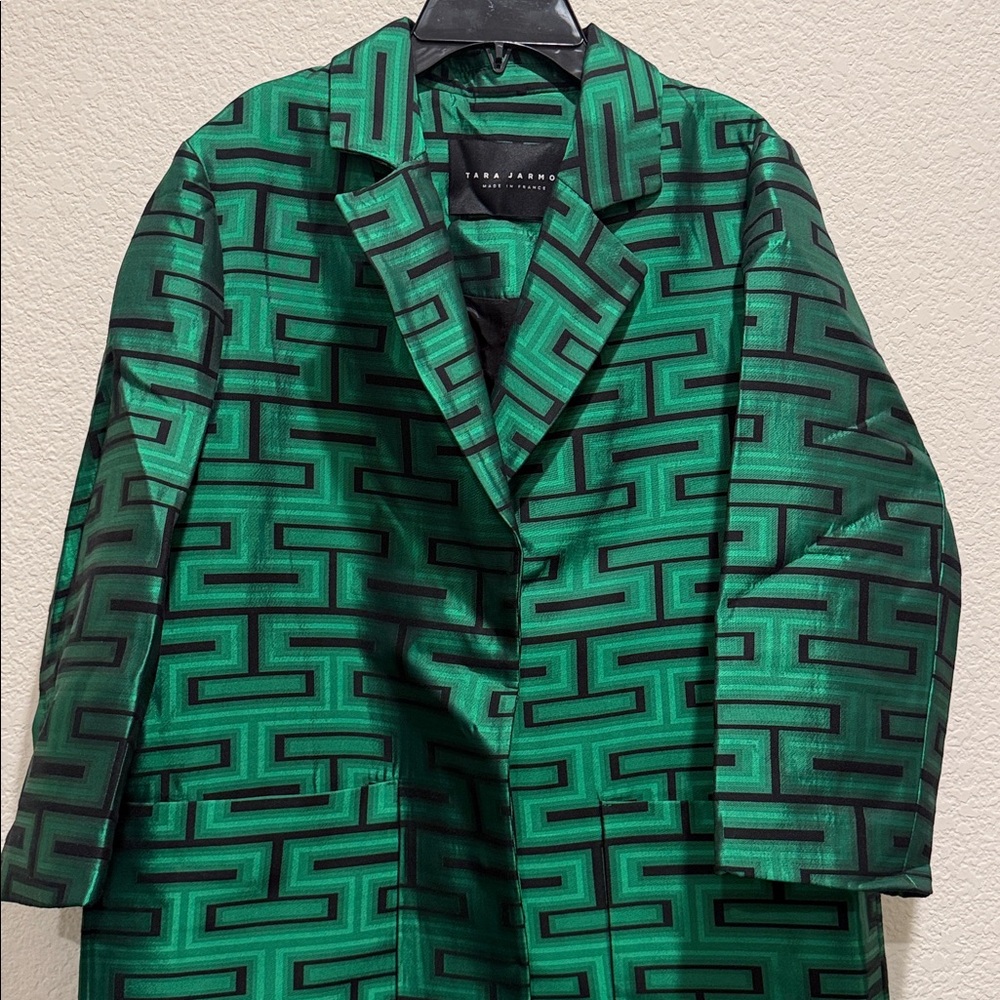 NWT Tara Jarmon Martinvert graphic-print coat - Picture 6 of 11